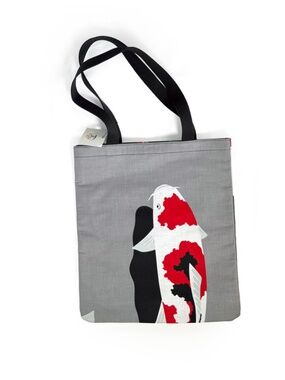 Authentic Japanese Cotton Tenugui Cloth Bag - Carp Design - Made in Japan